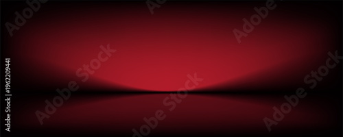 Abstract gradient podium background. Empty red 3D studio background. Clean scene for product presentation mockup template. eps 10