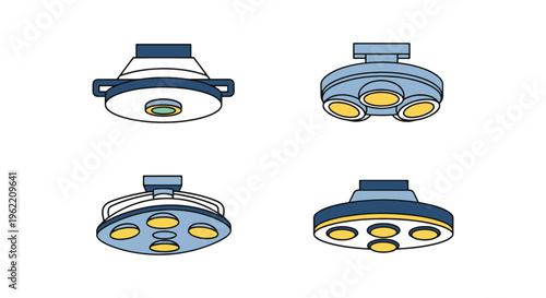 Medical Ceiling Light Line art simple abstract graphic vector