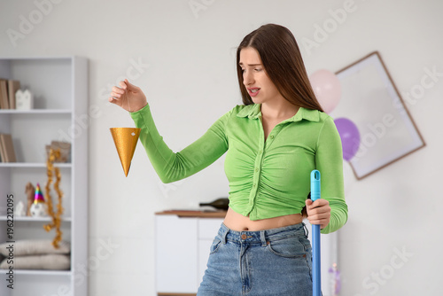 Displeased young woman with...