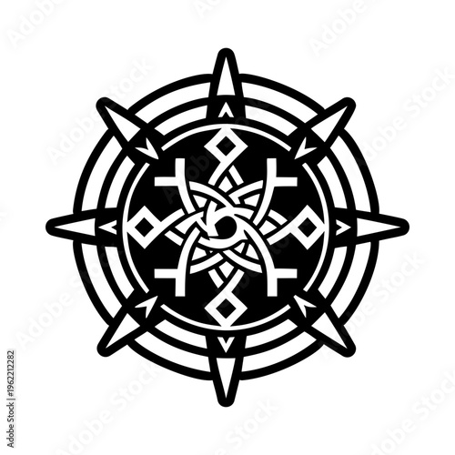 A solid style icon of ancestral circle symbol