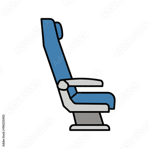 Aircraft passenger seat side view cabin chair interior ergonomics icon