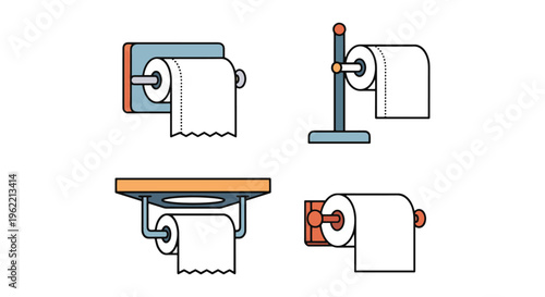 Paper Towel Holder Line art creative color pattern illustration