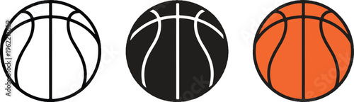 Basketball Vector Icons Set Outline Silhouette And Flat Ball Collection Sport Symbol Design For Logo Branding And Graphic Use