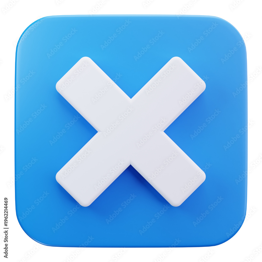 Fototapeta premium Close Cancel Cross Icon 3D Illustrations