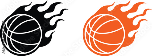 Fire Basketball Logo Vector Flaming Ball Sport Symbol Dynamic Energy Icon Design For Team Branding And Graphic Use