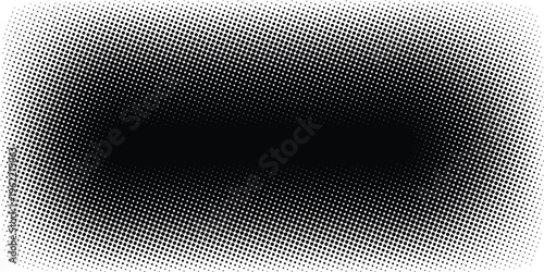 Set of halftone dots gradient pattern texture isolated on white background. Straight dotted spots using halftone circle dot raster texture. Vector blot half tone collection.