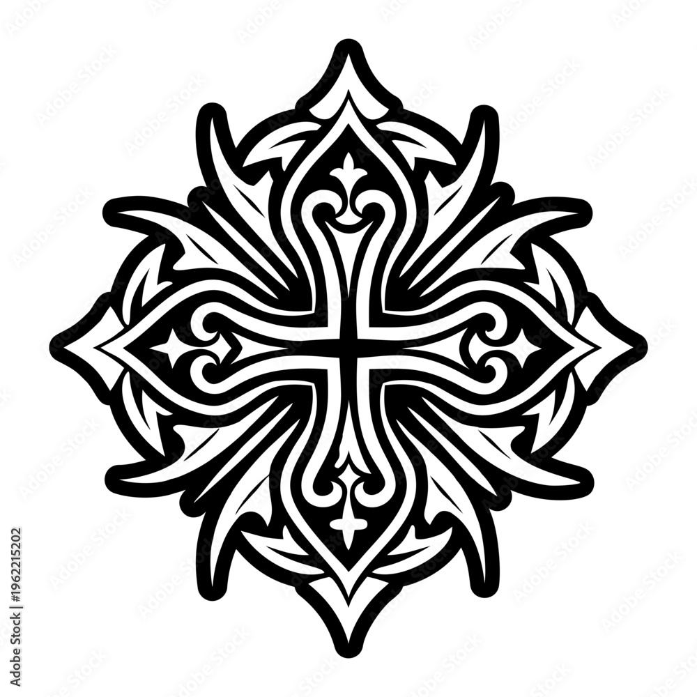 Fototapeta premium A filled style icon of cross symbol