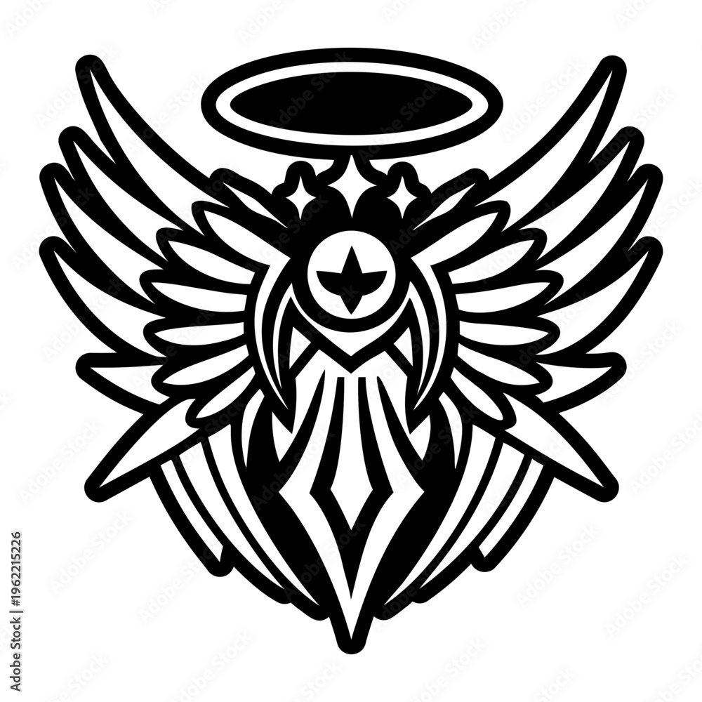 Fototapeta premium A glyph style icon of divine halo tattoo