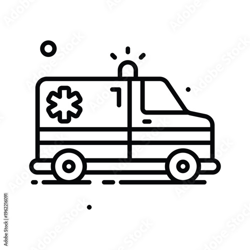 A customizable line icon of ambulance emergency transport service