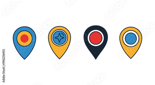 Map Pin Line art vector set modern colorful pattern illustration Free Download Map Pin Line art vector set modern colorful pattern illustration - GFXLoad