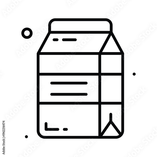 A handy line icon of milk representing nutrition and healthy drink
