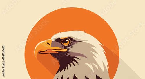 Majestic Bald Eagle Head Profile with Intense Gaze.