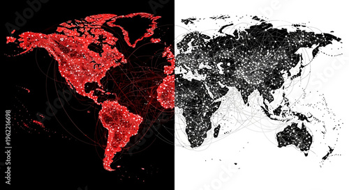 Global connections and world map.