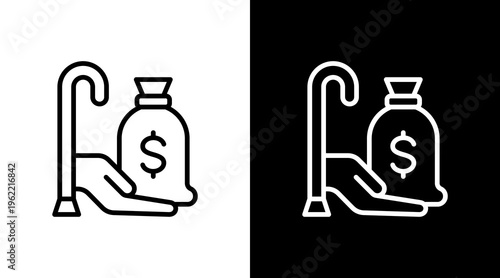 Retirement Fund White Icon Set Design