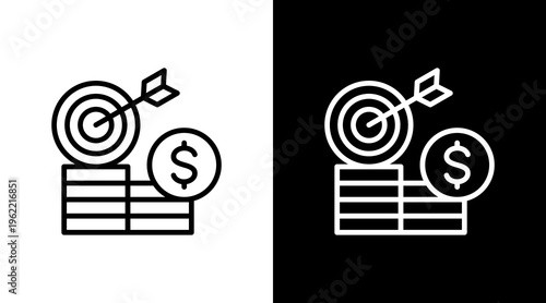 Financial Goals White Icon Set Design
