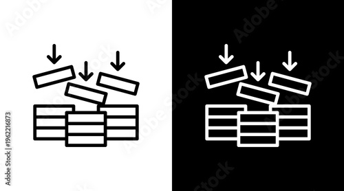 Income White Icon Set Design