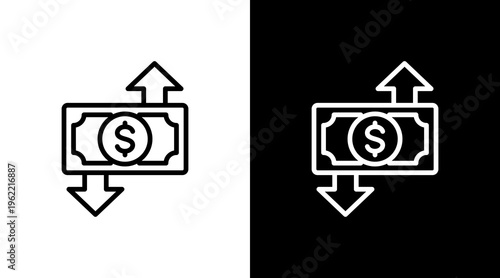 Cash Flow White Icon Set Design