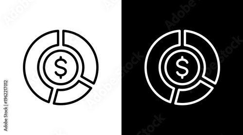 Asset Allocation White Icon Set Design