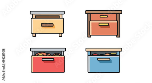 Pantry Drawer Line art vector creative minimal illustration