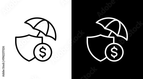 Insurance Plan White Icon Set Design