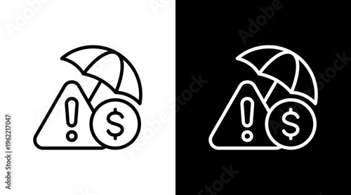 Investment Risk White Icon Set Design