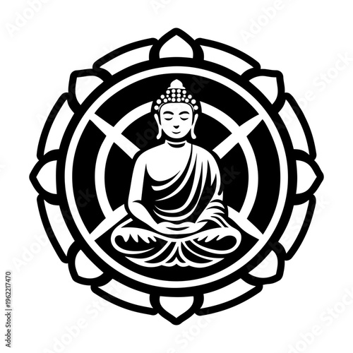 Buddha soul symbol icon in glyph style
