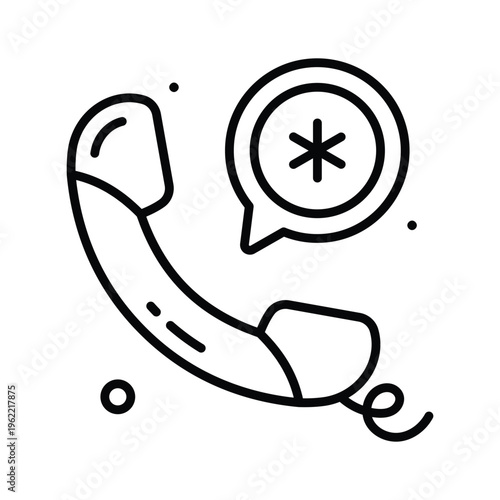 A customizable line icon representing medical call emergency support