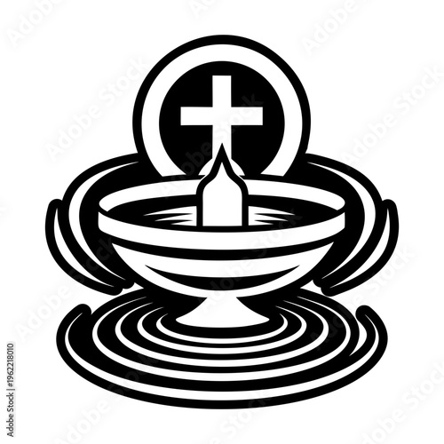 A filled style icon of holy water symbol