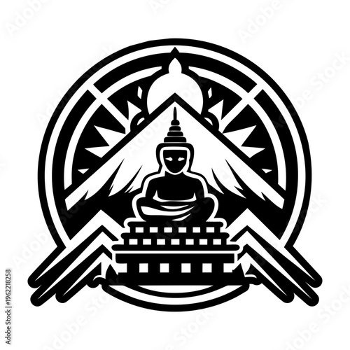 Buddha statue icon in glyph style