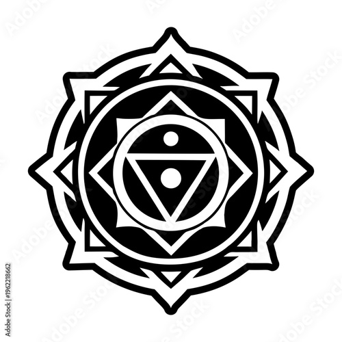 A solid style icon of tantra symbol symbol