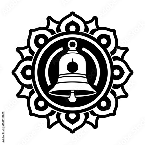A glyph style icon of tibetan bell symbol