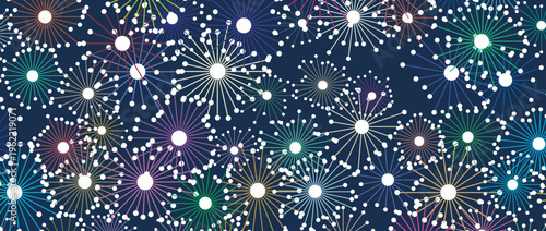 Colorful starburst pattern with gradient background