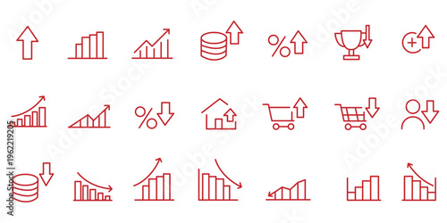 Tableau sur toile Increase and Decrease icon set