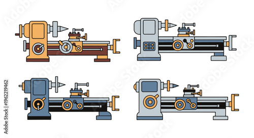 Lathe Machine Line art vector minimal clean shapes