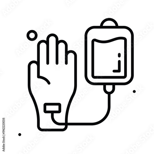 A customizable line icon representing blood donation healthcare support