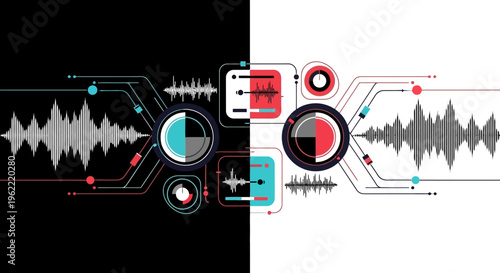 Audio waveform and music technology interface.