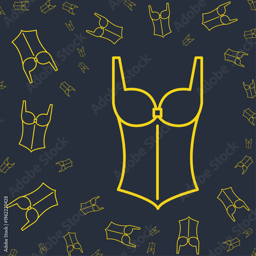 Corset fashion artful useful trendy stylish design vector Illustration gorgeous colorful background