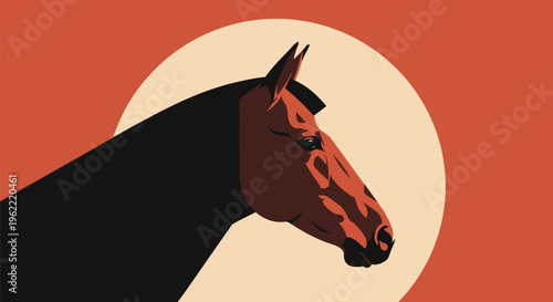 Majestic horse head in profile, showcasing its powerful and elegant form.