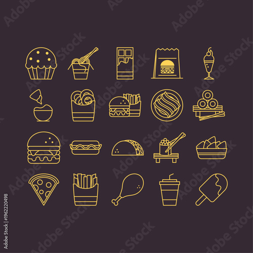 Fast food artful useful trendy stylish design vector Illustration gorgeous colorful background