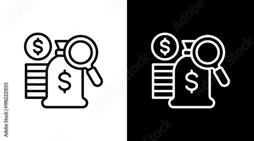 Financial Forecasting White Icon Set Design