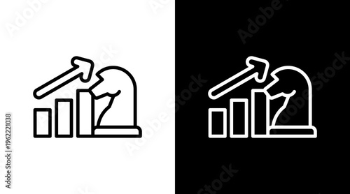 Growth Strategy White Icon Set Design
