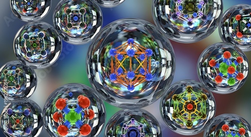 Vibrant colorful glass marbles closeup macro.