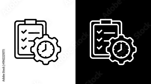 Project Timeline White Icon Set Design