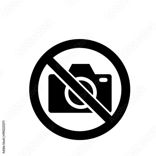 写真撮影禁止の案内ピクトグラム(黒)