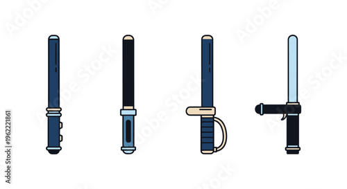 Police Nightstick Line art minimal decorative abstract vector
