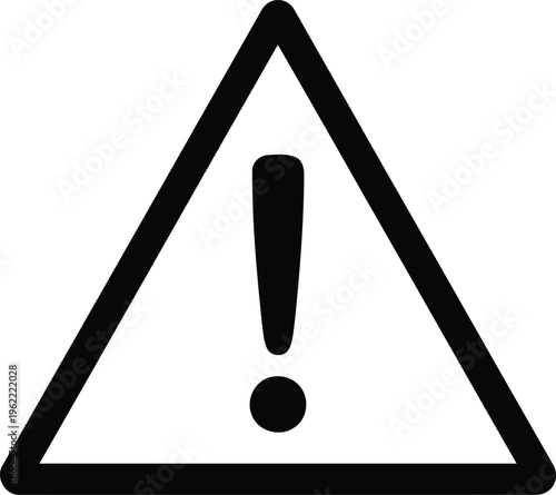 Warning symbol featuring an exclamation mark inside a triangular frame Vector