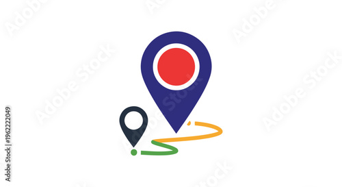 Police Patrol Route Line art clean colorful shapes illustration