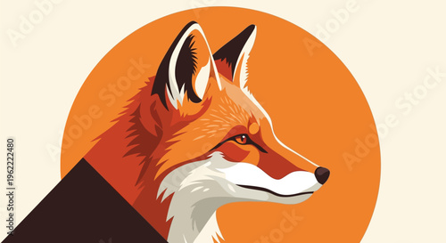 Majestic red fox profile with striking orange and white fur details.