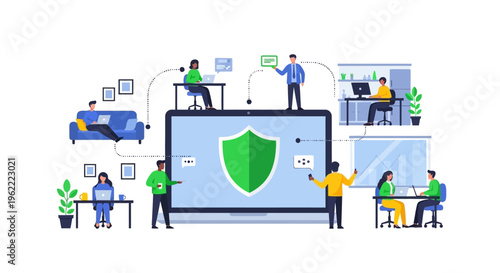 Cybersecurity & Data Protection for Remote Work. Secure Digital Collaboration, Network Privacy, and Online Security with Laptop Shield.