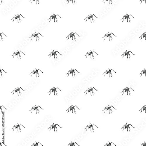 Spiders forming a black and white seamless pattern for design
